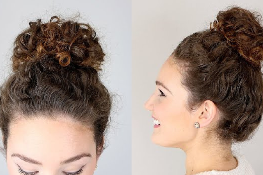 2. Curly Top Knot: